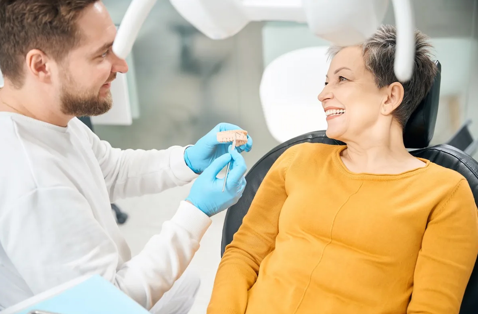 Dentist consultation with patient